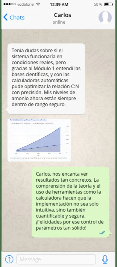 Testimonio de Carlos sobre las calculadoras y el control del amonio
